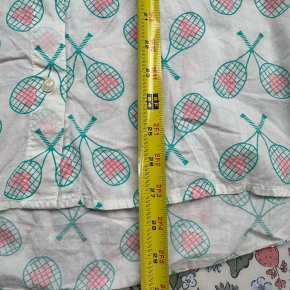 Aerie poplin pj to party Tennis Racket + Hearts button up shirt XL - Picture 10 of 10